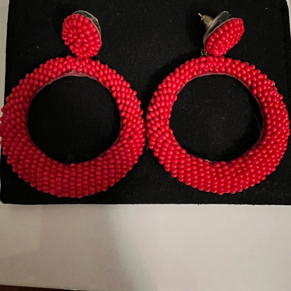 Red beaded earrings